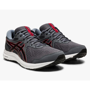 ASICS Gel Contend 7 Running Sneakers Grey Red  Extra Wide - Mens 8